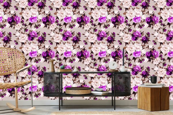 Behang Mooi Bloemenpatroon - Afbeelding 5