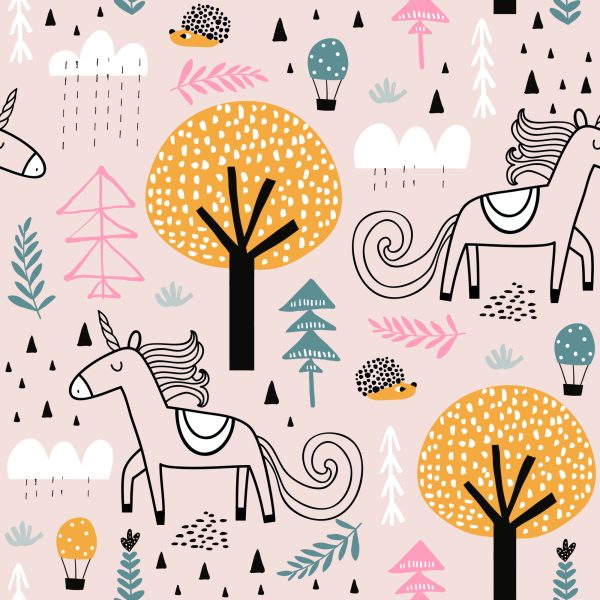Behang Voor Kinderen - Eenhoorns In Het Bos - Afbeelding 2
