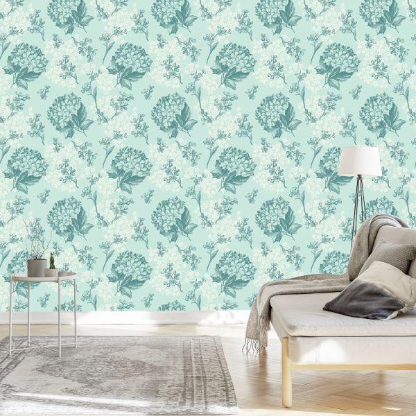 Behang Delicaat Bloemen Retro Patroon - Afbeelding 3