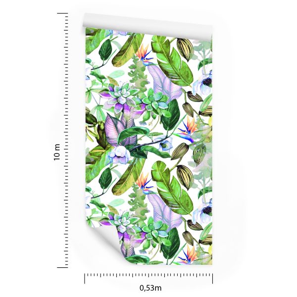 Behang Tropische Bladeren, Bloemen - Afbeelding 8