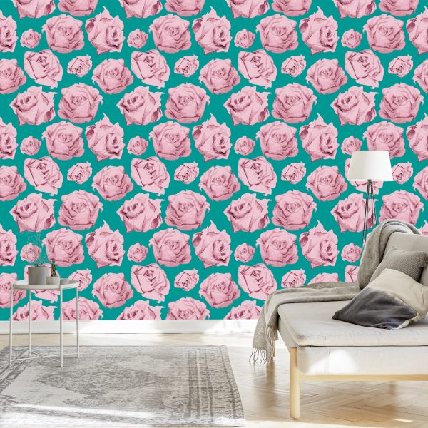 Behang Rozen Zoals Geschilderd - Afbeelding 3