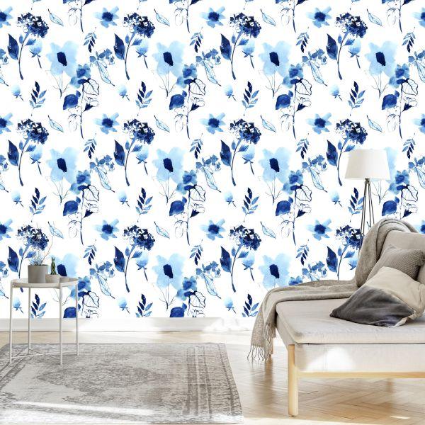 Behang Modern Bloemenpatroon - Afbeelding 3