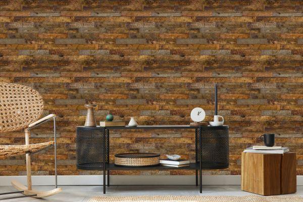 Behang Rustieke Horizontale Houten Planken - Afbeelding 5