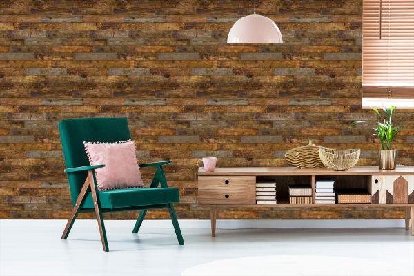 Behang Rustieke Horizontale Houten Planken - Afbeelding 6