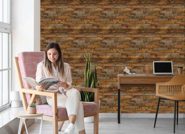 Behang Rustieke Horizontale Houten Planken - Afbeelding 7