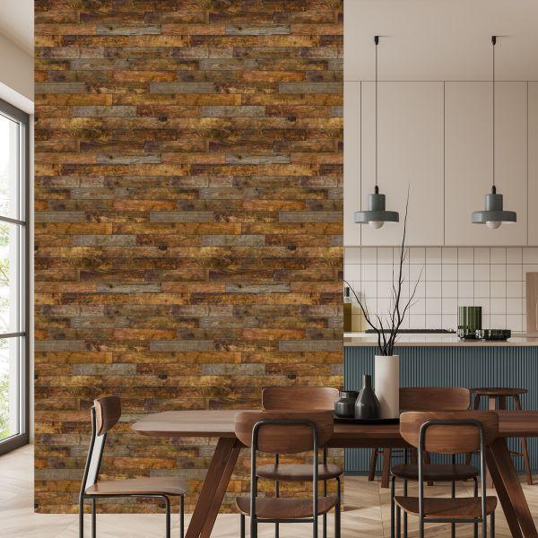Behang Rustieke Horizontale Houten Planken - Afbeelding 4