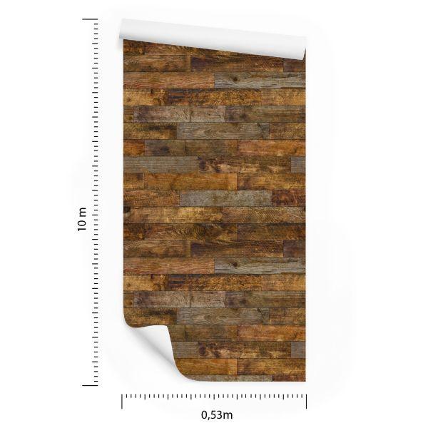 Behang Rustieke Horizontale Houten Planken - Afbeelding 8