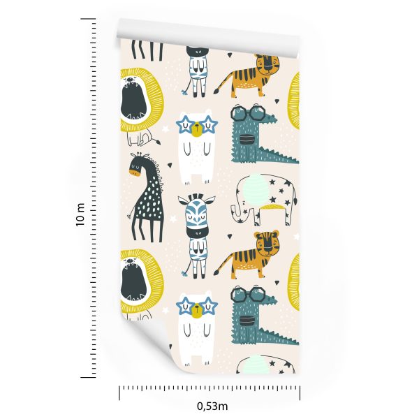 Behang Voor Kinderen - Wilde Dieren In Scandinavische Stijl - Afbeelding 8