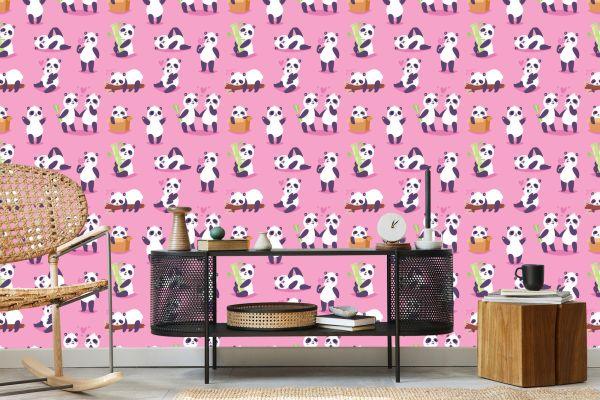 Behang Voor Kinderen - Blije Panda's - Afbeelding 5