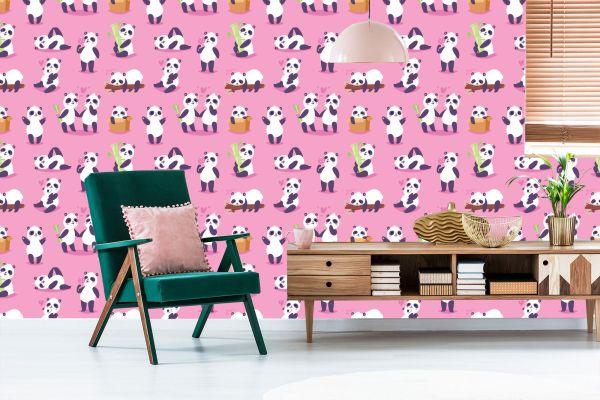 Behang Voor Kinderen - Blije Panda's - Afbeelding 6