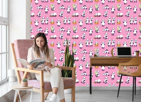 Behang Voor Kinderen - Blije Panda's - Afbeelding 7