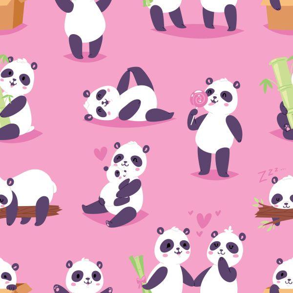 Behang Voor Kinderen - Blije Panda's - Afbeelding 2