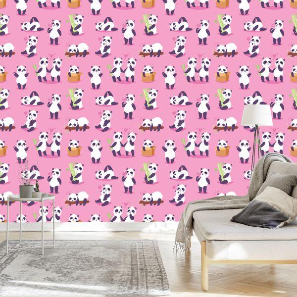 Behang Voor Kinderen - Blije Panda's - Afbeelding 3