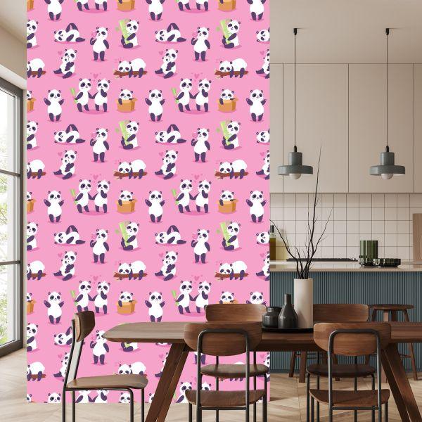 Behang Voor Kinderen - Blije Panda's - Afbeelding 4