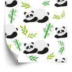 Behang Voor Kinderen - Slapende Panda's Tussen Bamboe