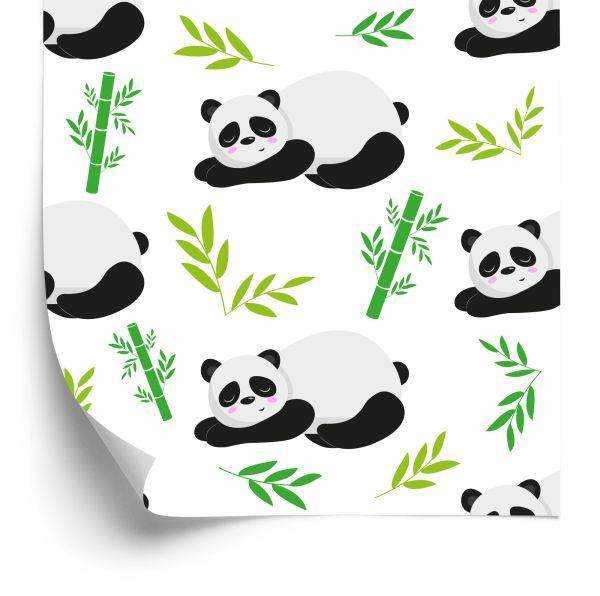 Behang Voor Kinderen - Slapende Panda's Tussen Bamboe