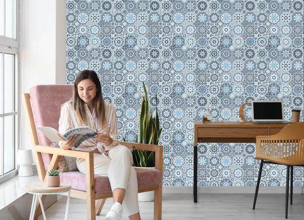 Behang Kleurrijk Mozaïek In Oosterse Stijl - Afbeelding 7