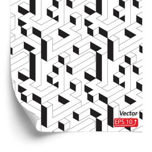 Behang Zwart-Wit Geometrisch Patroon