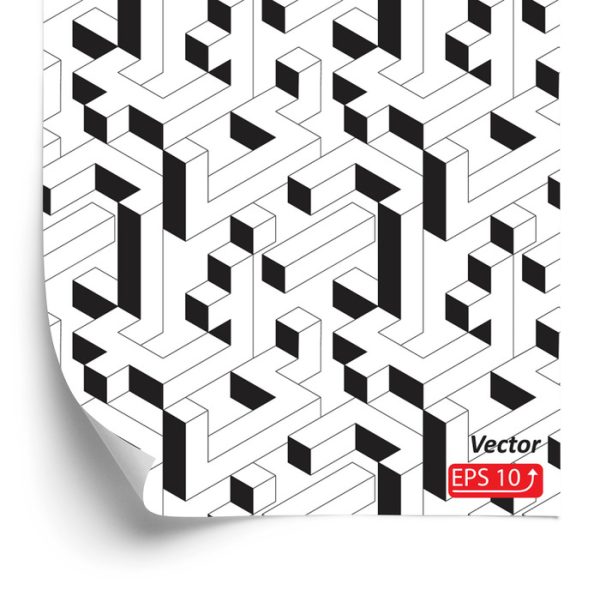 Behang Zwart-Wit Geometrisch Patroon
