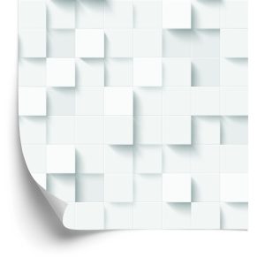 Behang Wit Modern Mozaïek - 3D-Effect