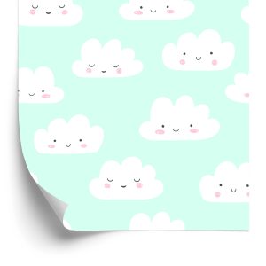 Tapete für Kinder - Fröhliche Wolken
