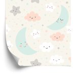 Behang Voor Kinderen - Wolken En Sterren