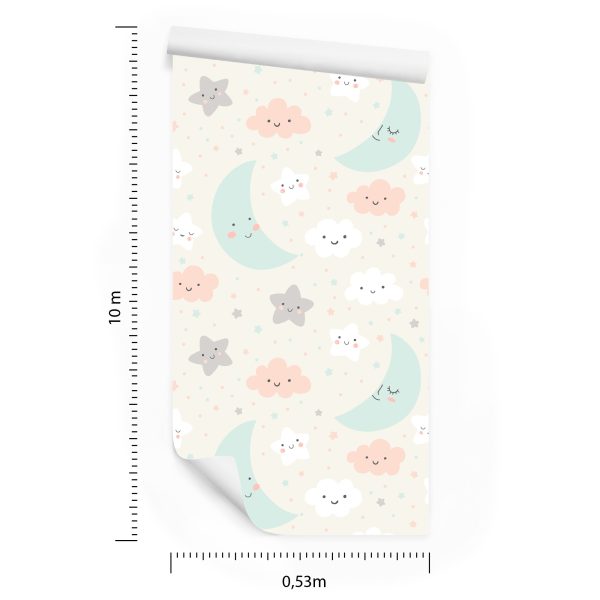 Behang Voor Kinderen - Wolken En Sterren - Afbeelding 8