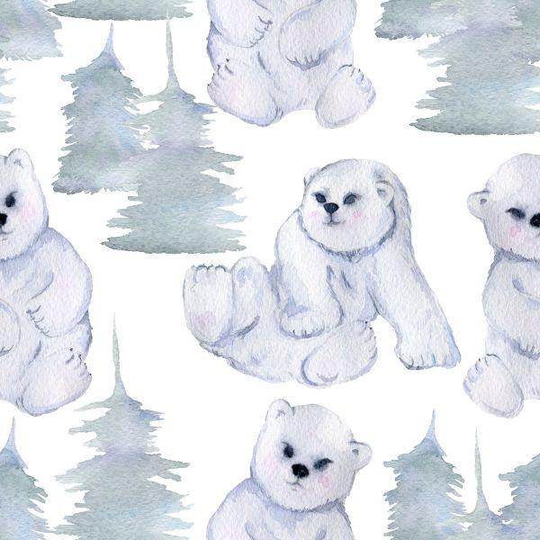 Behang Voor Kinderen - Schattige Beren - Aquarel - Afbeelding 2