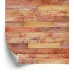Behang Kleurrijke Horizontale Houten Planken
