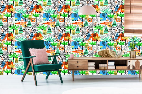 Behang Voor Kinderen - Leuke Safaridieren - Afbeelding 6
