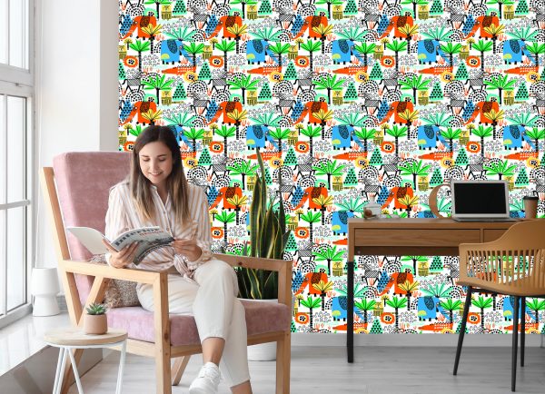 Behang Voor Kinderen - Leuke Safaridieren - Afbeelding 7