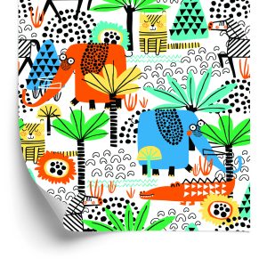 Behang Voor Kinderen - Leuke Safaridieren