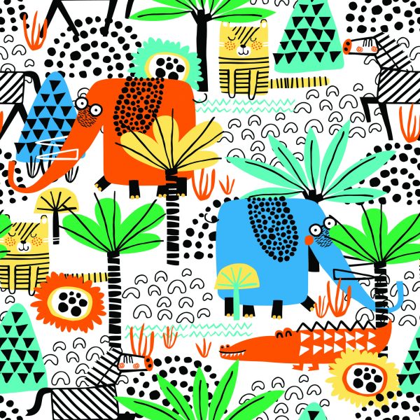 Behang Voor Kinderen - Leuke Safaridieren - Afbeelding 2