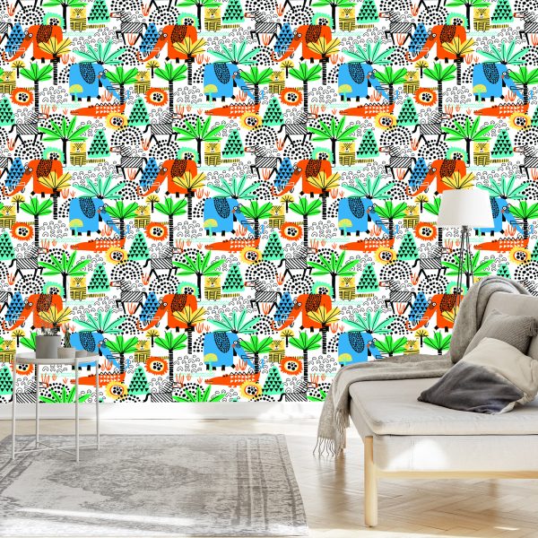 Behang Voor Kinderen - Leuke Safaridieren - Afbeelding 3