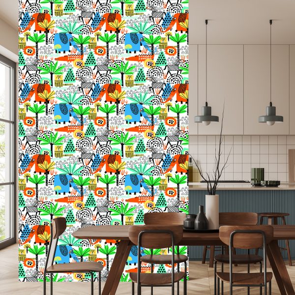Behang Voor Kinderen - Leuke Safaridieren - Afbeelding 4