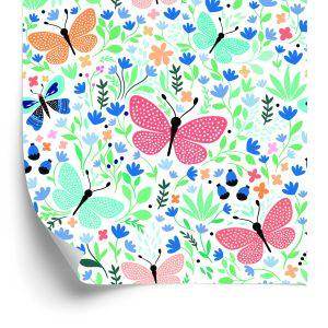 Behang Voor Kinderen - Vlinders En Bloemen