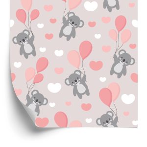 Behang Voor Kinderen - Koala's, Ballonnen En Harten