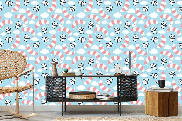 Behang Voor Kinderen - Vliegende Panda Tussen De Wolken - Afbeelding 5