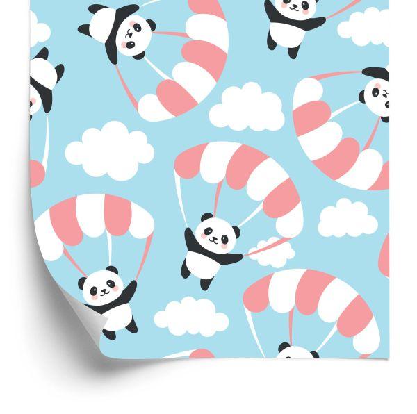 Behang Voor Kinderen - Vliegende Panda Tussen De Wolken