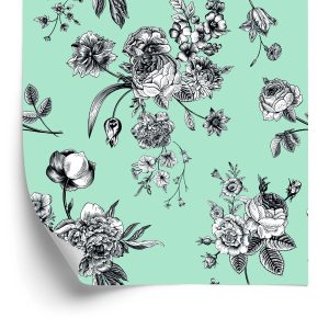 Behang Stijlvolle Bloeiende Bloemen