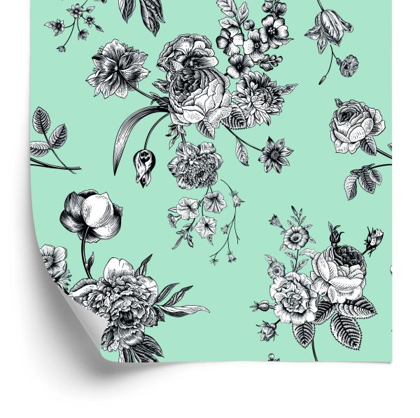 Behang Stijlvolle Bloeiende Bloemen