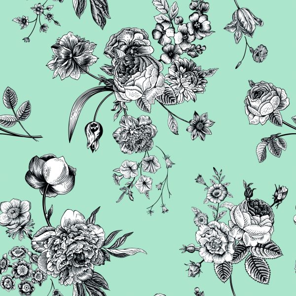 Behang Stijlvolle Bloeiende Bloemen - Afbeelding 2