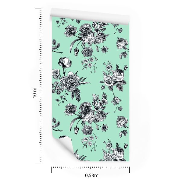 Behang Stijlvolle Bloeiende Bloemen - Afbeelding 8