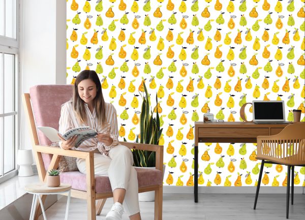 Behang Voor Kinderen - Kleurrijke Vrolijke Peren - Afbeelding 7