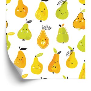 Behang Voor Kinderen - Kleurrijke Vrolijke Peren