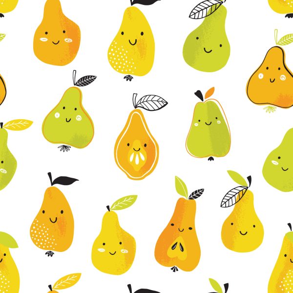 Behang Voor Kinderen - Kleurrijke Vrolijke Peren - Afbeelding 2