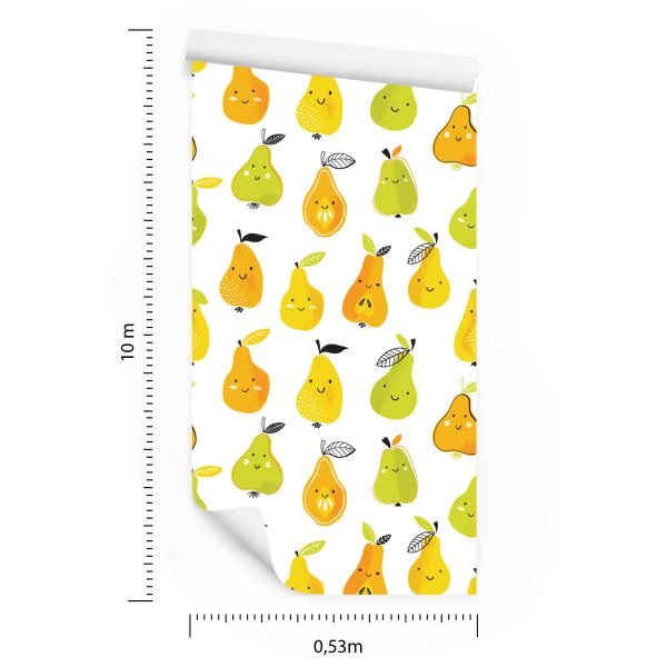 Behang Voor Kinderen - Kleurrijke Vrolijke Peren - Afbeelding 8
