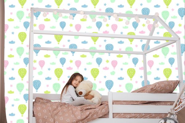 Behang Voor Kinderen - Kleurrijke Wolkballonnen - Afbeelding 7