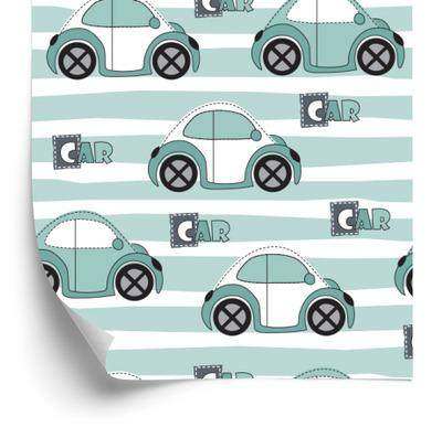 Behang Voor Kinderen - Speelgoedauto's In Pastelkleuren