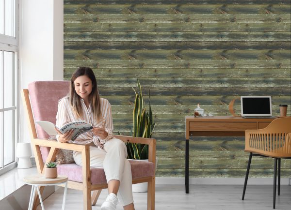 Behang Horizontale Houten Planken - Afbeelding 7